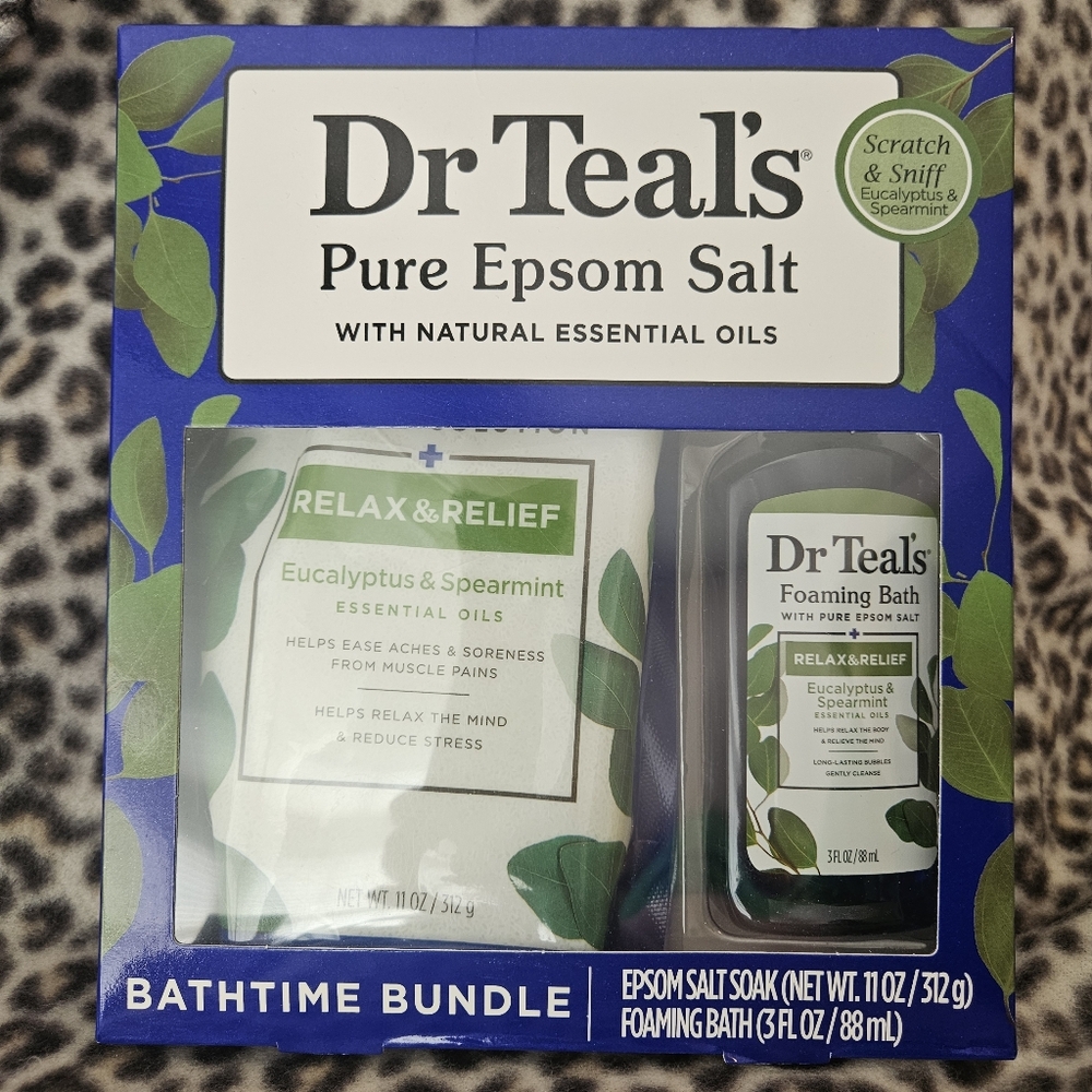 Dr Teal's Pure Epsom Salt Relax & Relief Bathtime Bundle, Eucalyptus & Spearmint
